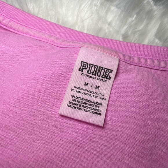 PINK | Women’s Pink Medium V-Neck Soft Long Sleeve Shirt - Picture 4 of 9